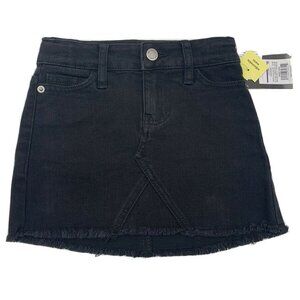 Art Class Denim Mini Skirt‎ Size XS (4/5) Black Adjustable Waist Frayed Hem NWT